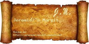 Jeremiás Margit névjegykártya