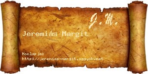 Jeremiás Margit névjegykártya